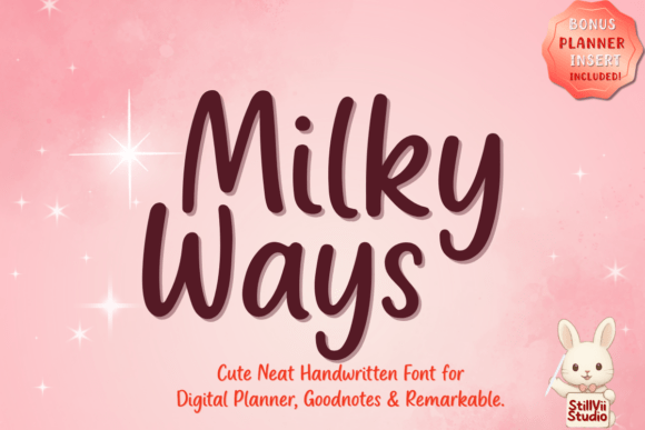 Milky Ways: Your Neat Handwritten Font for Digital Clarity